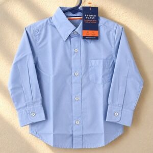 French Toast Boys 3T Light Blue Button Down Dress Shirt School Uniform NWT